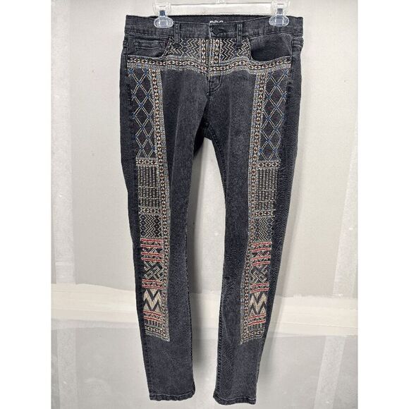 BDG Women's Charcoal Gray Full Leg Embroidered Jeans 32x28 Urban Outfitters EUC - Picture 1 of 9